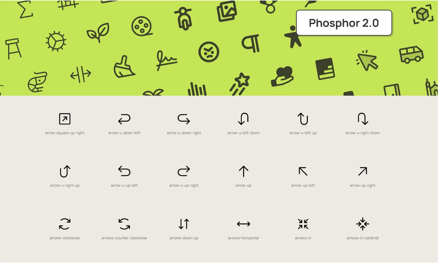 Phosphor icon set